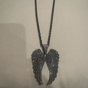 Elegant Silver Angel Wing Necklace